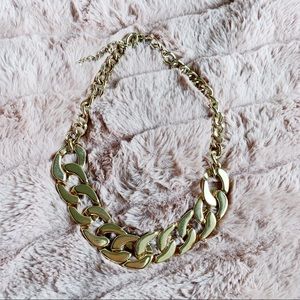 gold chained necklace